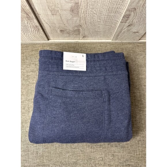 Mens Navy Knit Jogger Pants Size L By Goodfellow & Co Front & Back Pockets - Picture 5 of 5